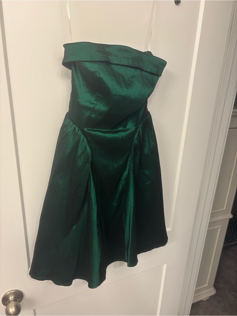 Altar'd State Strapless Emerald Green Satin Cocktail Dress
